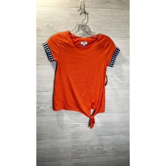 Crown & Ivy girl's Short‎ Sleeve Tie Knot Hem Tees Shirt Tops NWT - Picture 3 of 6